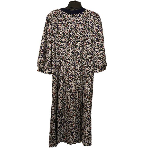 Vintage floral fit and flare maxi dress sz L - Picture 6 of 6